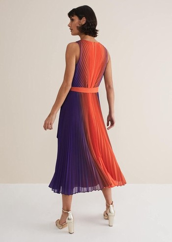 Phase Eight Simara Ombre Pleated Dress Multicolor Australia | BN5206419